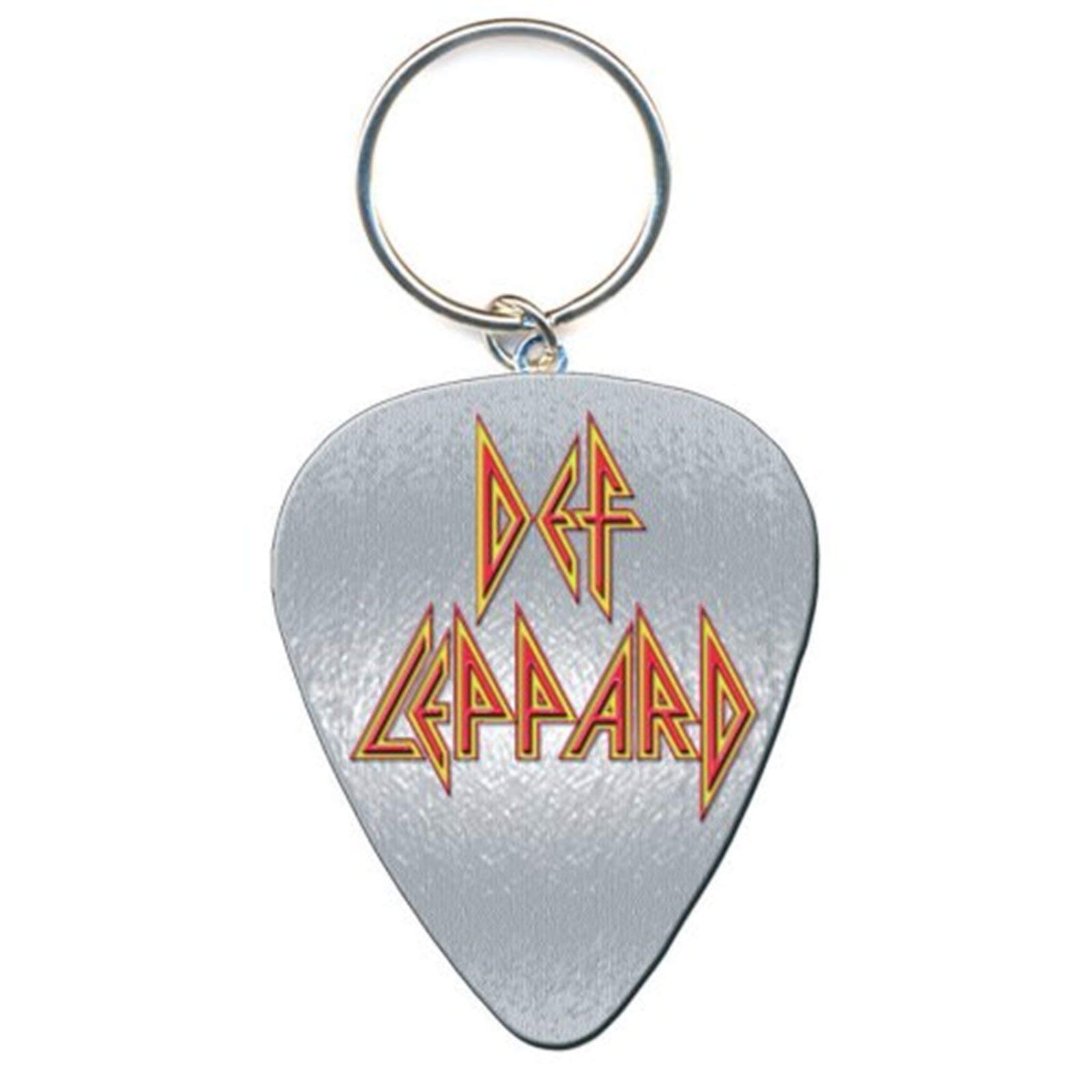 Def Leppard Keyring Keychain Guitar Pick Band Logo Hysteria